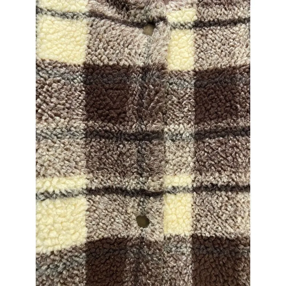 Anthropologie Sanctuary Women's Shacket Sweater Jacket Large Browns Plaid